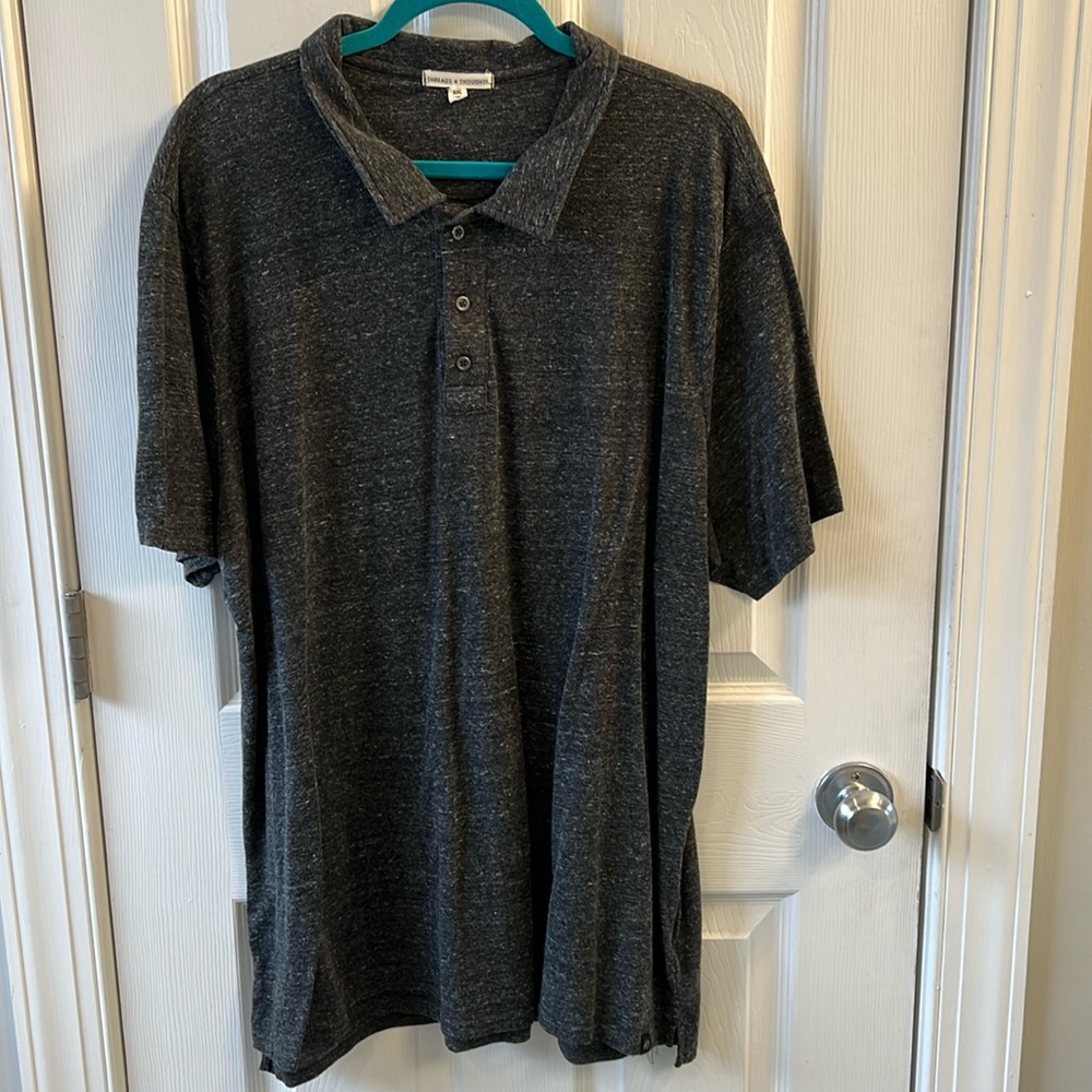 Threads 4 Thought Men’s Polo short sleeve shirt. Dark Gray. XXL. BRAND NEW!